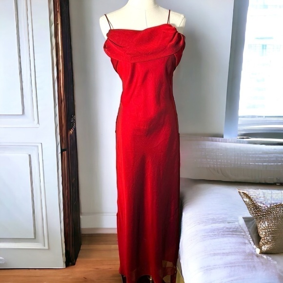 Vintage old Hollywood glamour inspired  red gown - Picture 1 of 7